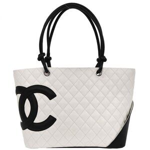 Chanel White Calfskin Cambon Ligne Tote Handbag 177583